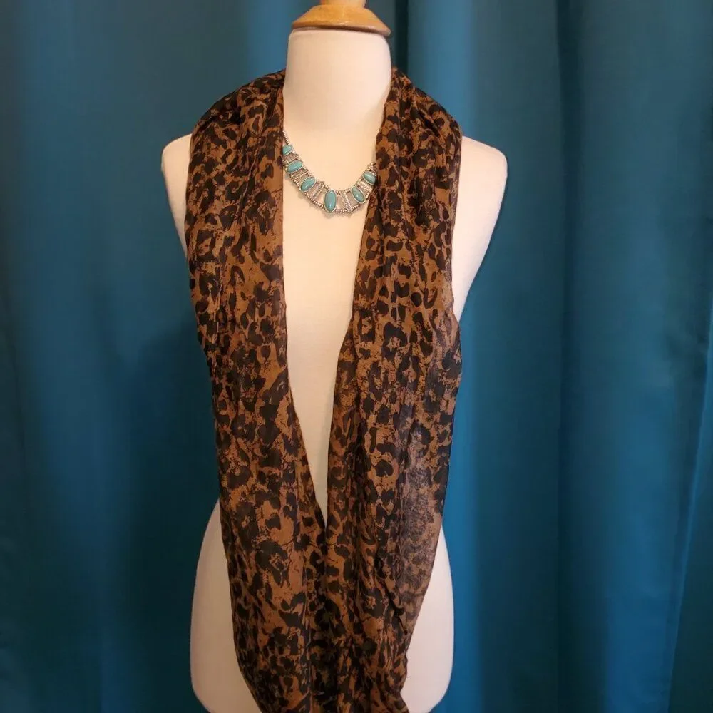 Sheer Leopard infinity Scarf